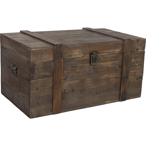 Baul de madera marrón 80x48x41h cm (1/5)