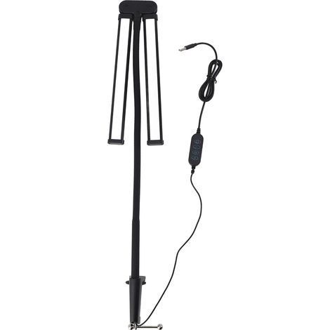 Ortviai Lampe de bureau LED double tête 10 W, réglage continu de luminosité et 3 couleurs, col de cygne flexible, pince incluse (1/5)
