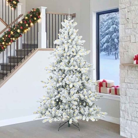 Künstlicher klappbarer Weihnachtsbaum Weiß 240 cm PVC und Stahl