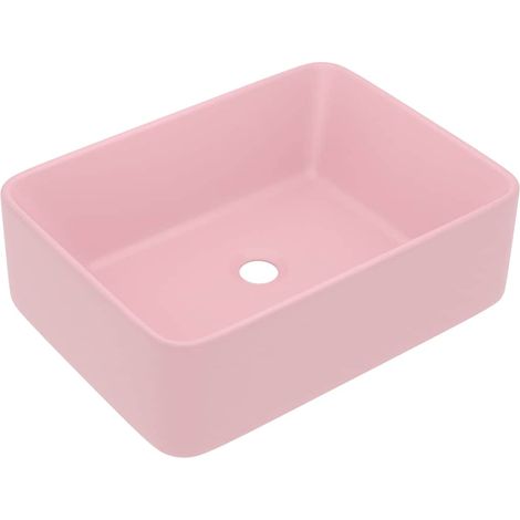 Lavabo vasque à poser Luxueux, Bac à laver, Rose mat 41x30x12 cm Céramique OIB7286E (1/5)
