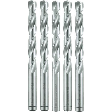 5 Forets HSS Cobalt 5% DIN 338 RN - Aciers Alliés 800 N/mm 130° D. 10.5 x Lt. 133 x Lu. 87 x Q. 10.5 mm x Z5xd - Diamwood (1/4)