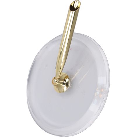 Porte-stylo compact classique avec base ronde à bordure dorée, en acrylique et métal convient aux bureaux et au rangement.