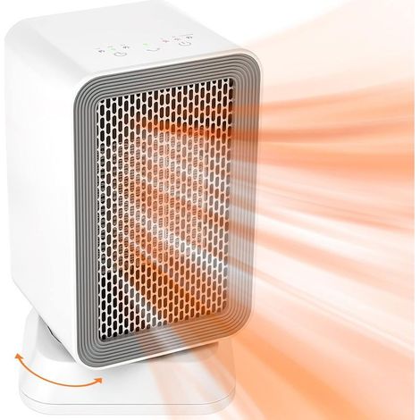 Mini Fan Heater, 1000W Ceramic Fan Heater, PTC Ceramic Heating Element, 3 Seconds Rapid Heating Function, Anti-Tilt and Overheat Protection (1/5)