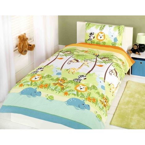 Rapport - Set copripiumino e copricuscino Jungle Boogie, per bambini, multicolore (1/4)