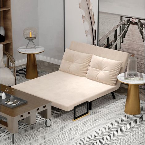 Schlafsessel Polyester Beige mit Bettfunktion, verstellbarer Rückenlehne, 102x73x81 cm (1/3)