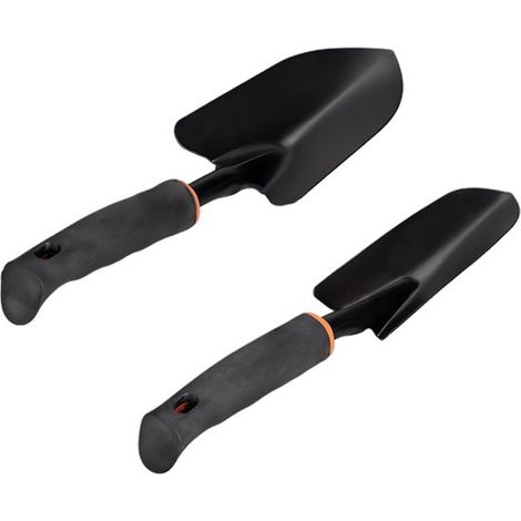 Truelle de jardin - Ensemble de truelles à main - Mini-ensemble d'outils de jardin - Truelles étroites et larges - Format compact - Manche en bois - Prise en main confortable pour creuser - Convient à (1/5)