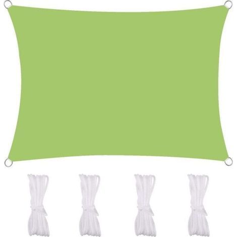 Vissdlors Voile d\'ombrage, bâche rectangulaire d\'extérieur, tissu oxford résistant aux UV et à l\'eau, avec corde,23m,Vert (1/4)