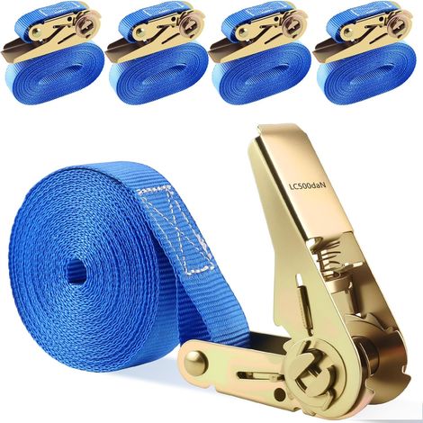 Longueur 6 m, 4 Pièces Sangles à Cliquer, Largueur 25 mm, Belastung BIS 800 kg (1/5)