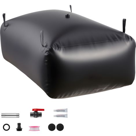 Mophorn Wasserspeicherblase, 1000 L Wassersack mit Wasserhahn, Faltbarer und tragbarer Wasserbeutel aus robustem 1000D PVC, ideal für Bewässerungssysteme, Trockenheitsmanagement und Notfälle, Schwarz