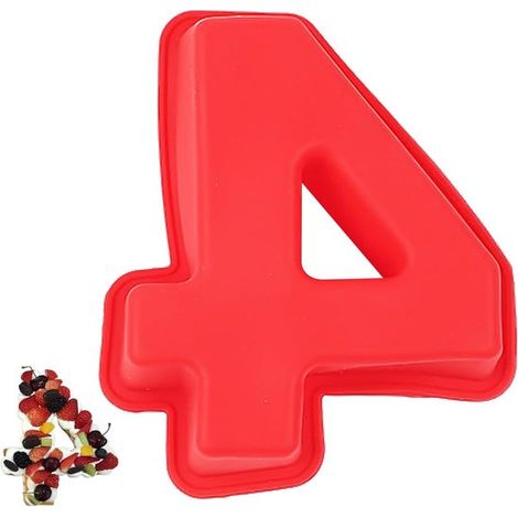 Silikon-Kuchenform Nr. 4 – Große 3D-Backform für Kuchen, Geburtstage und Partys mit Antihaftbeschichtung (1/5)