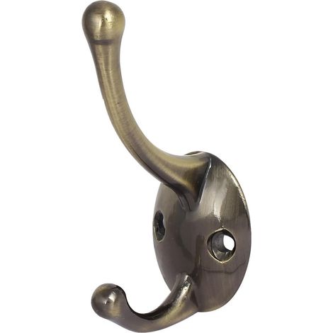 Porte-manteau à main en zin-k avec montage mural double bronze (f0687232445b3a6d468a3f884515e6e8) (1/4)