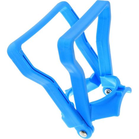 1 x maniglia per bottiglia d'acqua a doppio anello, maniglia per bottiglia d'acqua potabile, supporto antiscivolo, maniglia blu per secchio d'acqua con moschettone