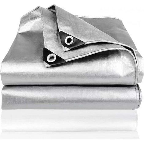 Bâche de protection de 3,4 m, bâche avec œillets, bâche de protection résistante aux déchirures, bâche imperméable idéale pour le bois de chauffage, le jardin et les voitures (1/5)