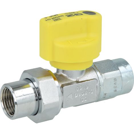 Robinet à bille de raccordement gaz 3/4" droit,vanne de sécurité TSV, chromé