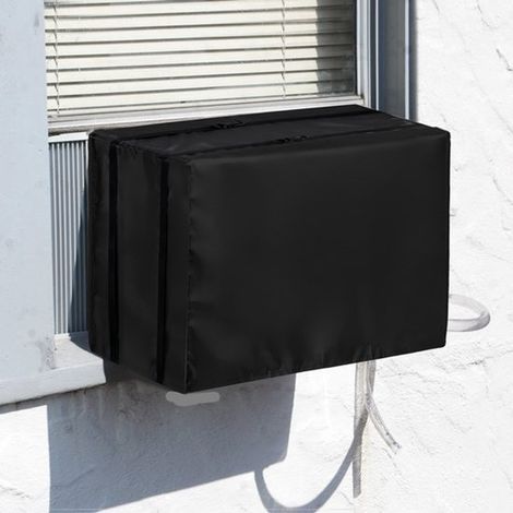 Copertura protettiva universale nera per unità esterna di condizionatore d'aria, dimensioni 70x58x48 cm. (1/5)