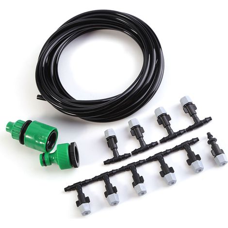 Système de brumisation d'eau pour jardin et terrasse, tuyau d'arrosage, buse de micro-irrigation, kit de 5 m (1/5)