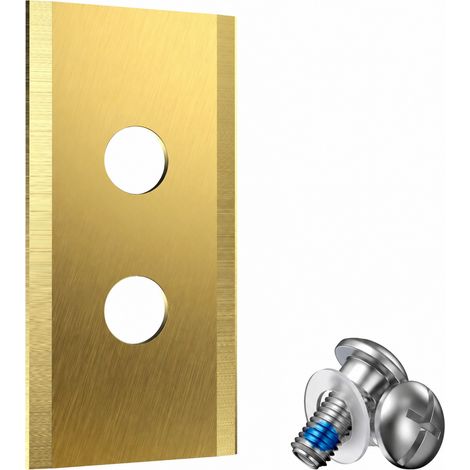 Lames robot tondeuse Mammotion Luba Yuka 40 pièces dorées lot de 40 pièces plaqué titane Coating Tin 0.3 acier inoxydable 6 × 4 × 2 cm 300 g – Livraison gratuite (1/5)