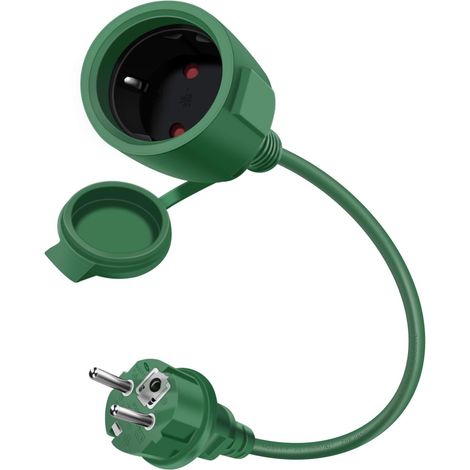1 Rallonge Électrique Schuko, Câble Cuivre 0.5m, Prise IP44 Étanche, Usage Intérieur Extérieur