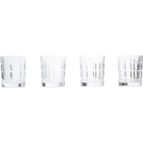 Interiors by Premier Set of 4 Clear Drinking Glass Tumblers, Classic Crystal Whiskey Glasses with Sturdy Base, Drinking Glasses (1/5)