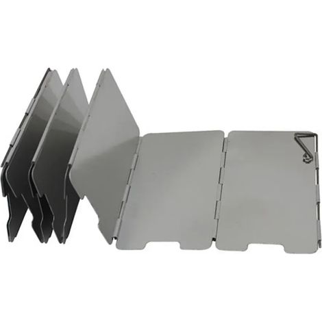 9 pare-vent pliables en alliage d'aluminium pour réchauds de camping, pique-niques et voyages, parfaits pour les barbecues et les réchauds portables. (1/3)