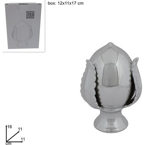Pomo Decorativo Casa in Ceramica Silver 16 x 11 cm (1/2)