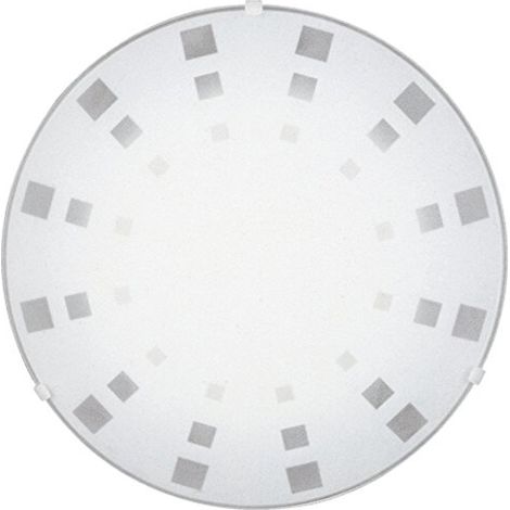 Jodie Jodie - Plafoniera tonda  in vetro bianco con decorazione grigia