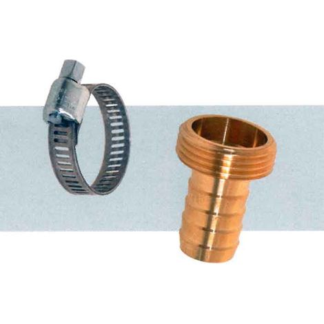 Conector de riego 1 pieza Diámetro 25mm 26x34 + Abrazadera de latón