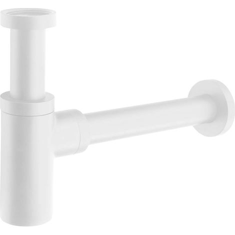 Sapho Accesorios - Sifón de lavabo 1 1/14, desagüe 32 mm, redondo, blanco mate SI514 (1/2)
