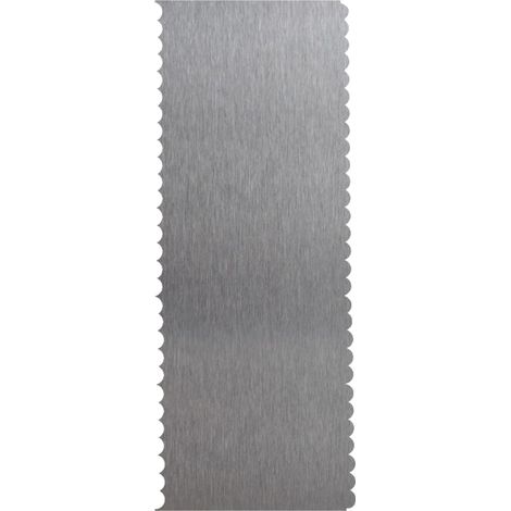 Spatule racloir en acier inoxydable, outil à gâteau, spatule à crème, racloir dentelé polygonal (1/5)