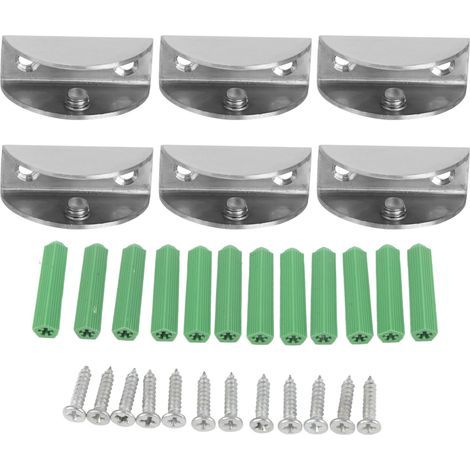 6 pinces de fixation en acier inoxydable brossé pour panneaux de verre, clips de maintien pour usage domestique