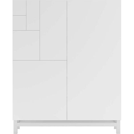 Recibidor zapatero modelo 515 acabado blanco, 90x112x27 (ancho x alto x fondo) (1/3)