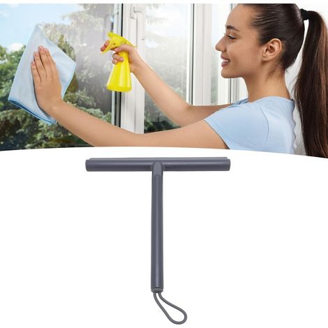 Shower Squeegee,PP Soft Head Glass Door Mirror Car Window Squeegee with Hanging Rope and Hook (Grey) (1/5)