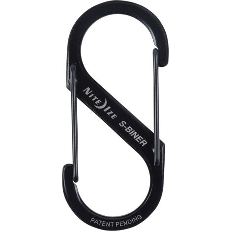 Mosquetón doble de acero inoxidable negro de 7 cm y 11 kg para uso nocturno NITE IZE