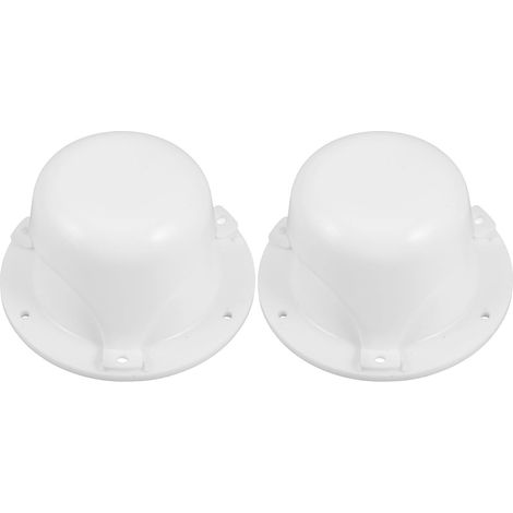 Bouchon D'aération Rond pour Camping-Car en PE Blanc, 2 Pièces, Forme Champignon, Coupe-Vent, Circulation d'air Maximale, avec Vis pour Système de Ventilation de Toit (1/5)