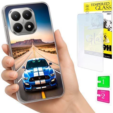 Custodia per Xiaomi 15T, cover posteriore con vetro temperato 9H. (1/5)
