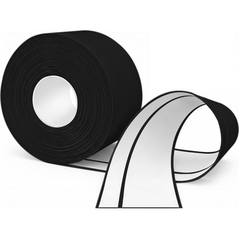 Plinthe Souple Autoadhésif, 6M PVC 50x20mm, Plinthe Cuisine Cornière Autocollante pour Cuisine et Salle de Bains Noir (1/5)