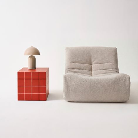 sweeek - Table basse. table d'appoint cubique imitation carreaux de ciment terracotta 40x40cm - Kubeeek (1/4)