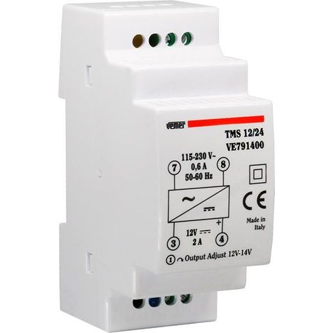 Vemer tms 12/24 alimentatore 24w 115-230/12vdc 2a 2m ve791400