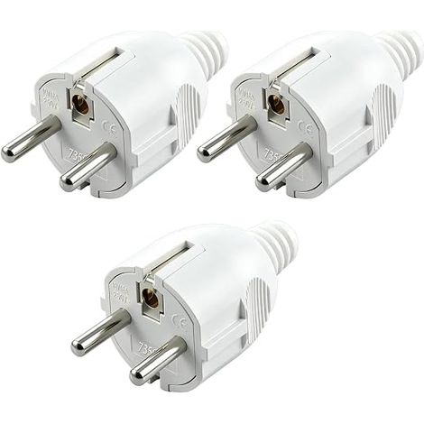 Fiches Mâles Prise Électrique 250V 16A avec Protection Anti‑Coude (1/5)