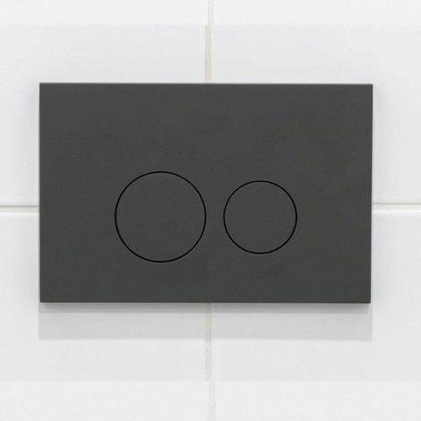 FugaFlow Plaque de commande - panneau de commande pour réservoir encastré Geberit UP320 - double chasse - boutons ronds - plastique mat anthracite