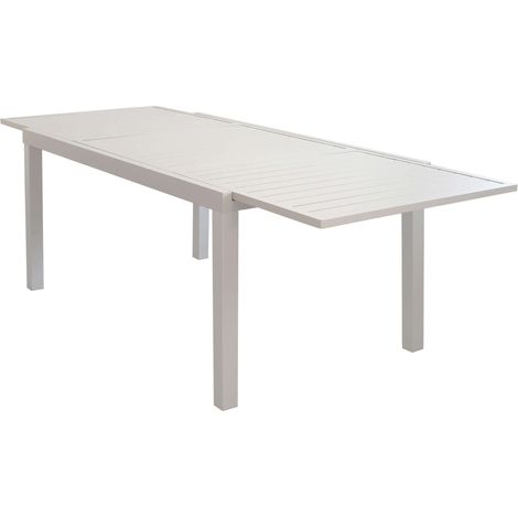 Tavolo estensibile 160/240 cm da esterno giardino con struttura in alluminio e piano in doghe Dallas -  Tan