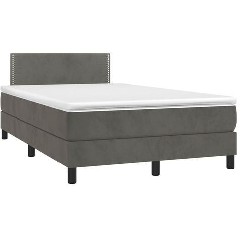 Maison Exclusive - Cama box spring con colchón terciopelo gris os (1/5)