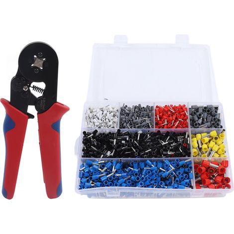 Kit de sertissage de 1800 pièces pour embouts en cuivre, PVC et acier au carbone, comprenant une pince à sertir de 0,25 à 10 mm² (1/5)
