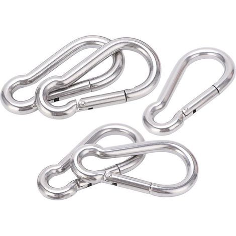 Mousqueton - Acier Inoxydable - 100 mm - Pour Escalade Randonnée Sac À Dos - Lot De 5 (1/5)