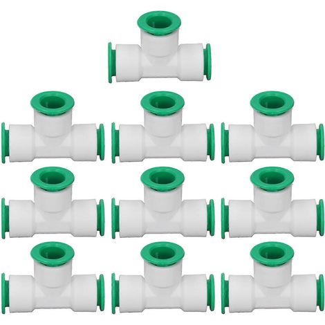 10 Stück T-Stück-Verbinder, 3-Wege-Schnellkupplung, Push-Wasserrohradapter, Schlauchverbinder für Bewässerung, 25 mm/1