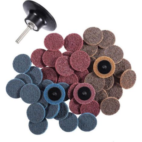 46 disques abrasifs à changement rapide de 2 pouces, 1 tampon de support de 1/4 pouce, pour le meulage, le polissage, la finition, l'élimination de la rouille et de la peinture (1/5)
