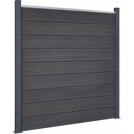 Zaunelement-Set Grau 180x186 cm WPC