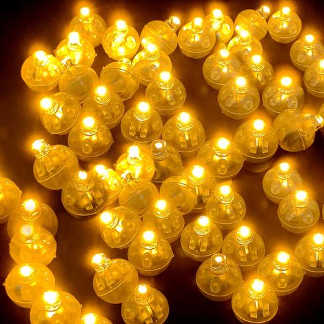 50 pièces Lumières LED pour ballons blanc chaud, Mini lumières LED rondes pour ballons, petites boules lumineuses pour lampions en papier, mariage, Noël, fête, anniversaire, décoration (1/5)