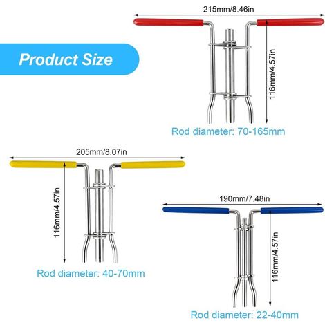 3 Pièces Outils D'installation de Joints Hydrauliques Kit, Poignée en Caoutchouc Tige de Piston de Vérin Hydraulique joint, Acier Inoxydable Hydraulique Outil, pour Joint U-Cup (1/5)