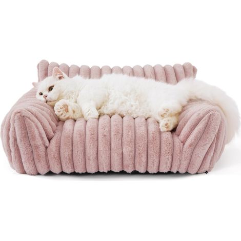Simpatica cuccia per gatti di piccola, media e grande taglia e per cani. Morbido divanetto per animali domestici da interno con fondo antiscivolo e rivestimento lavabile -Crezuo